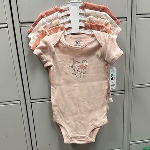 Carter's Peach and Cream Baby Bodysuit Set